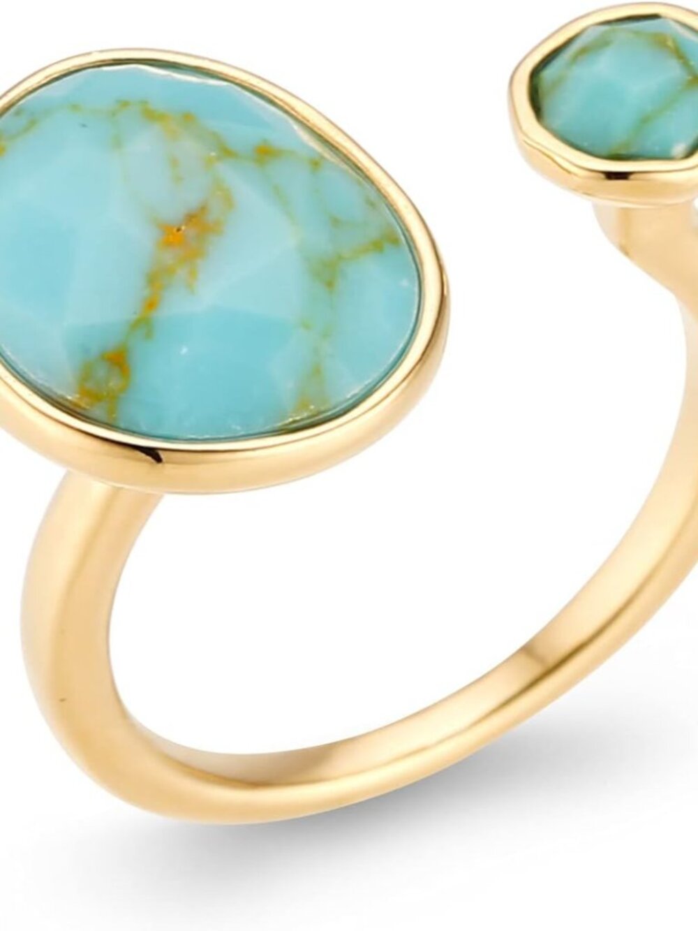 Elegant 14K Gold-Plated Turquoise Ring – Symbol of Protection & Purity